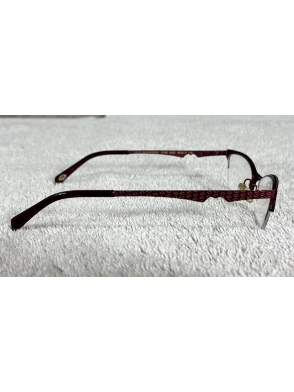 Lulu Guinness L740 Red Candy Lips Half-Rim Metal Eyeglasses Frames 49-17-135 - Picture 4 of 8